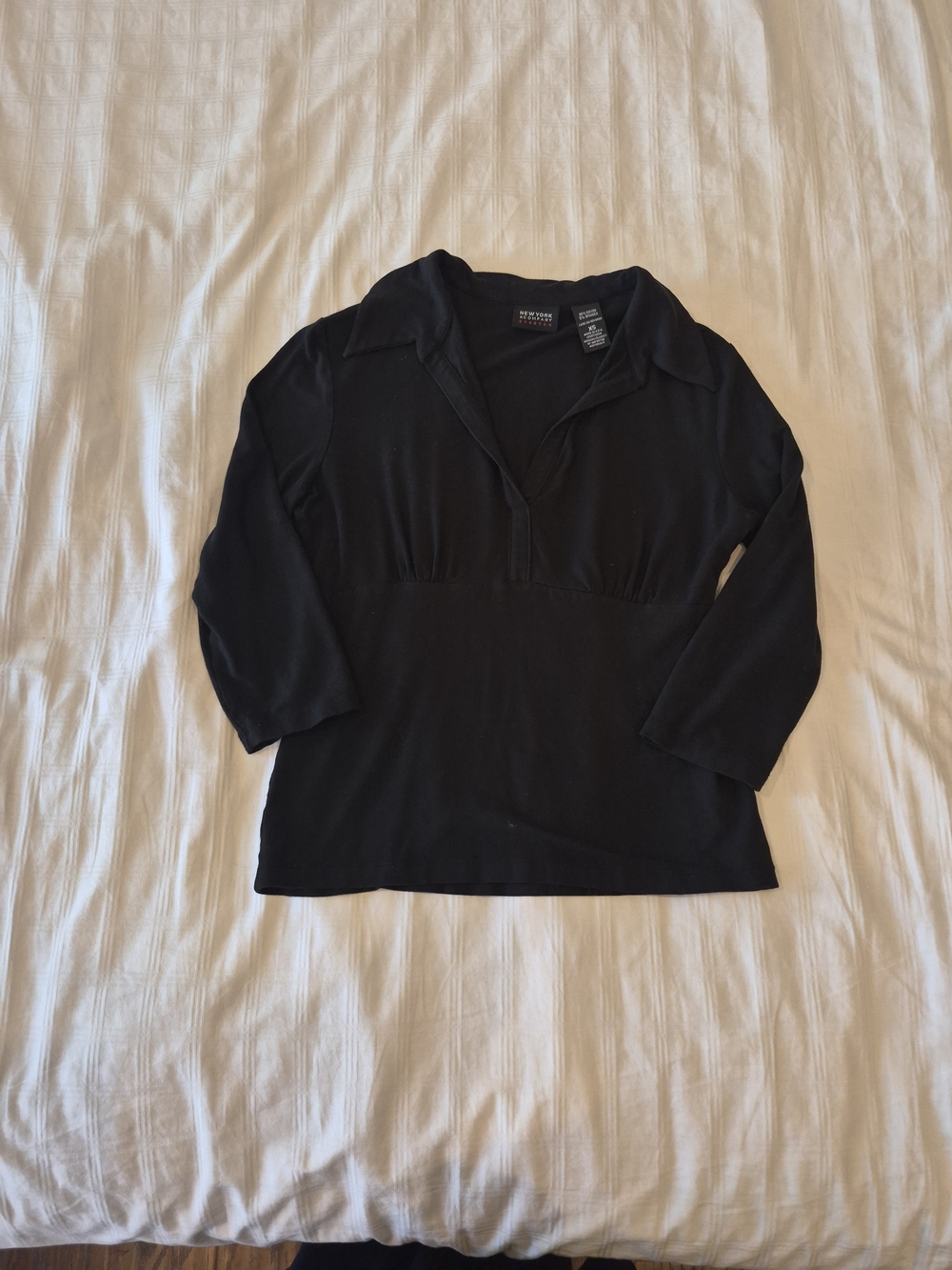 New York & Company Black Collared Blouse